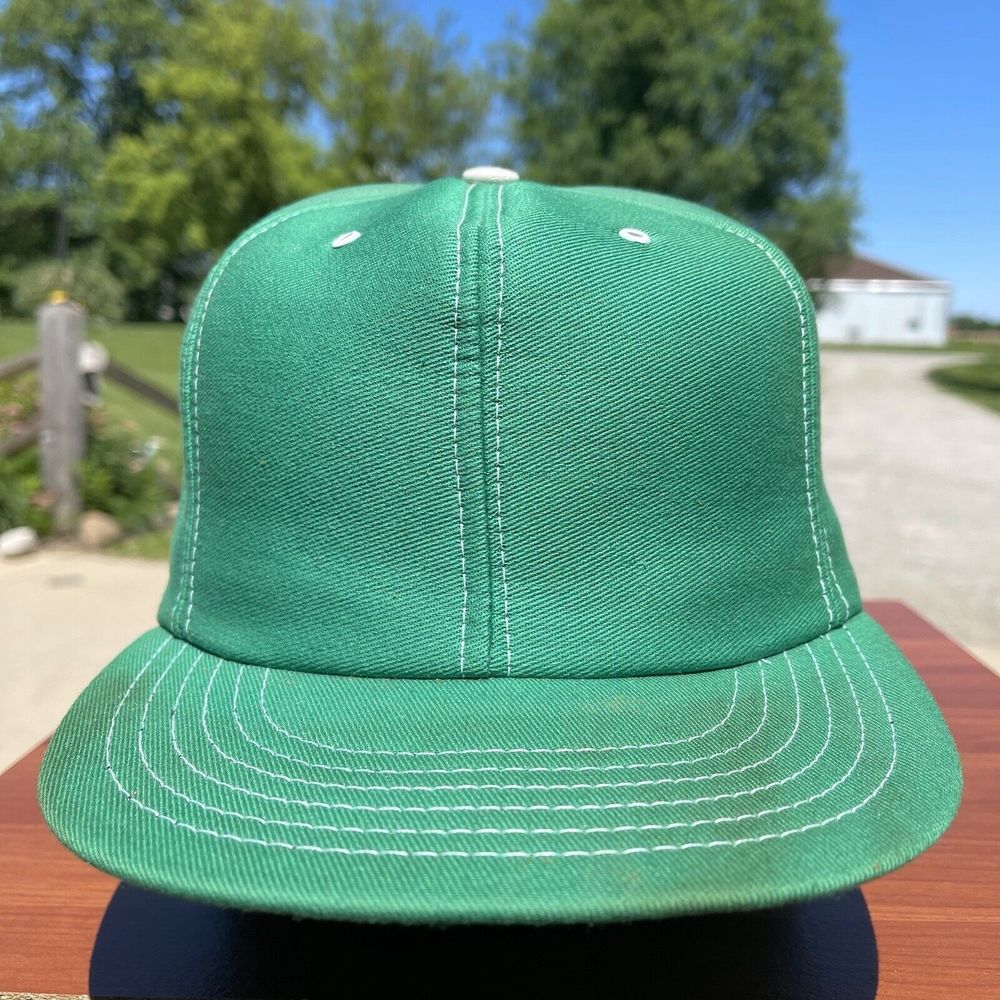 Vintage Challenger Caps Green White Plain Blank Snapback Hat Cap